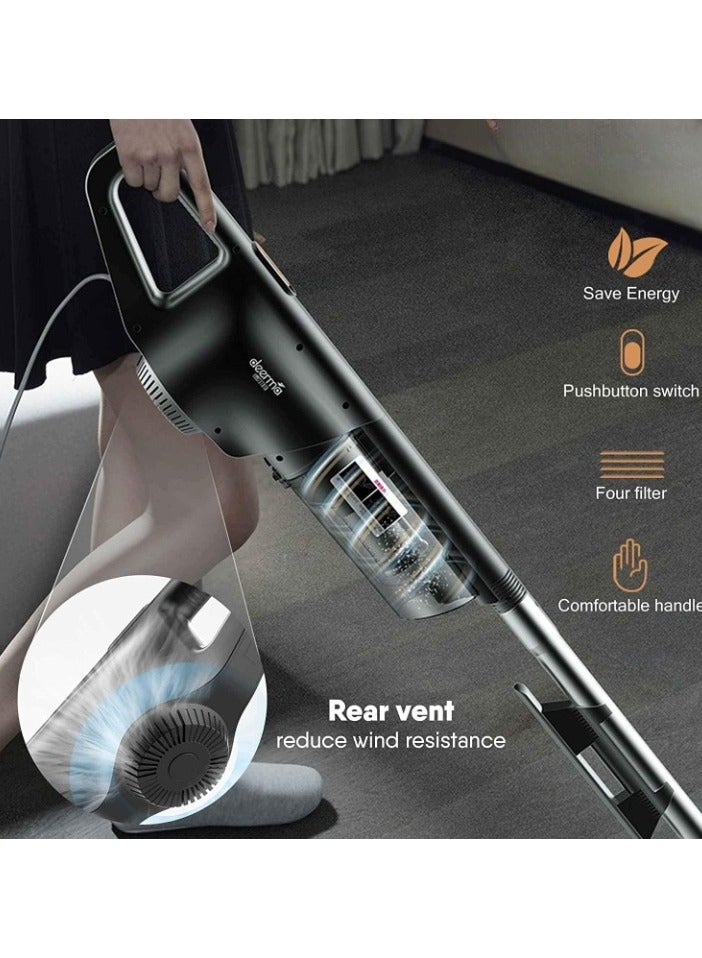 Deerma DX600 Handheld Vacuum Cleaner 2 in 1 800ml Large Capacity Dust Bin 15kPa Suction Power Stainless Steel Filter 4 Layers HEPA Filter Updated Version