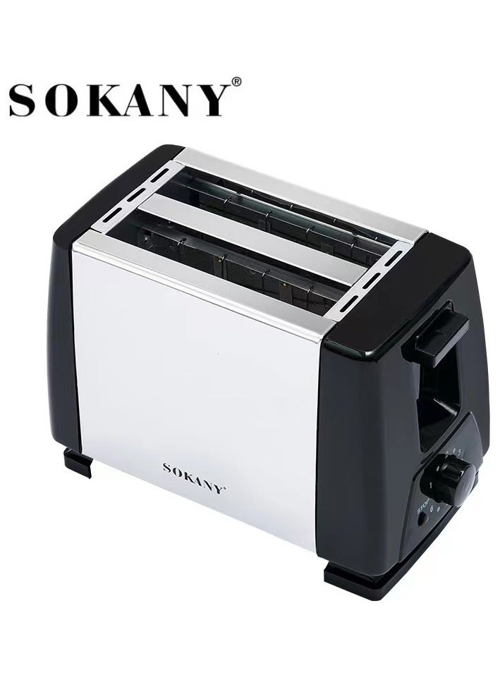 2-Slice Silver Bread Toaster - Electric Compartment- Sokany