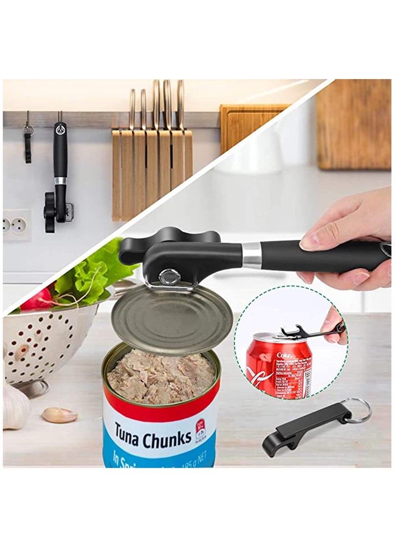 Can Opener, Kitchen Safety for Restaurant No Sharp Edges Arthritis Camping Can Open tool Side Cut Manuel Hand Held Smooth Edge Ergonomic