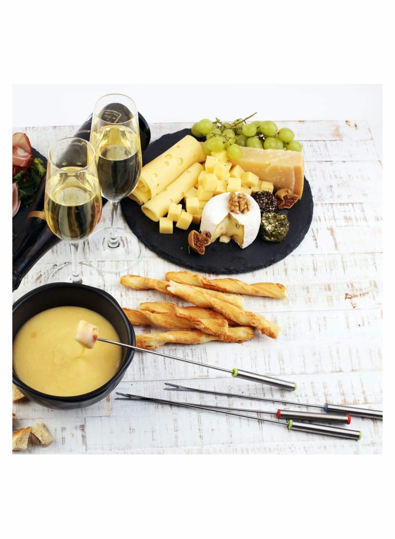 Marshmallow Roasting Sticks Stainless Steel Fondue Forks with Heat Resistant Handle for Chocolate Fountain Cheese Fondue Set of 12