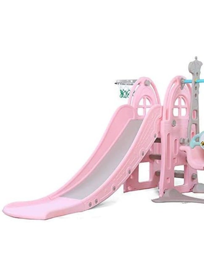 RBW TOYS Toddler Freestanding Slides Multi-Function Slide and Swing Playset Baby Swing Slide Kids 3 In 1 Use Indoor Outdoor (Pink) Playground Slide For Kids