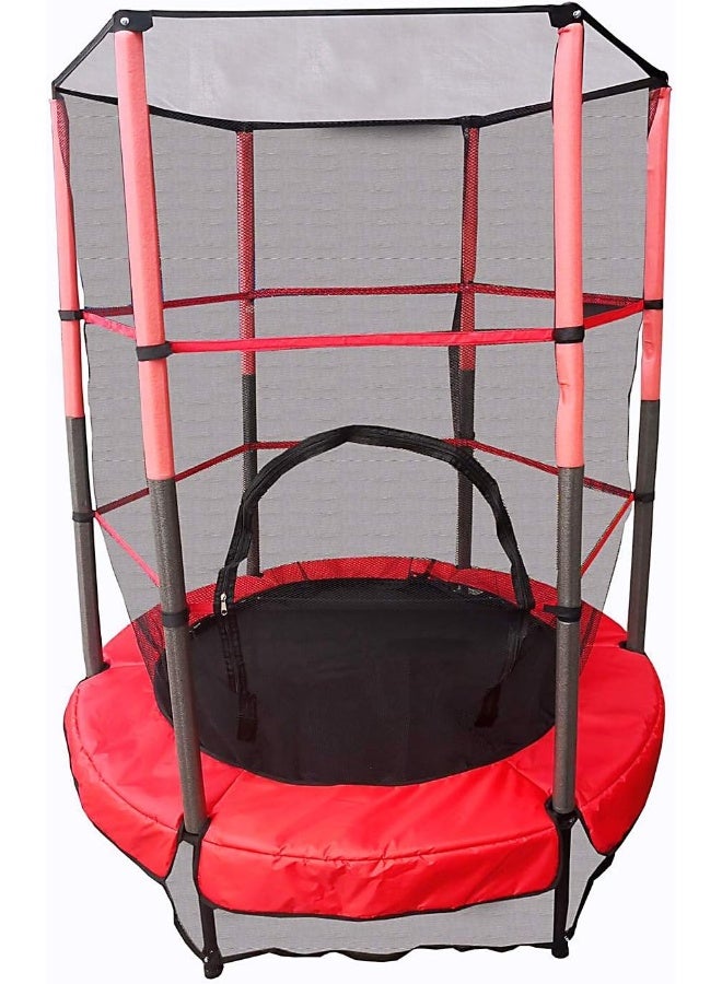 Heavy Duty Kids 4.5 Feet Trampoline 55 inch with Enclosure Net and Spring Cover Padding Outdoor Trampoline Fun Summer Exercise Fitness Water Toys for Kids