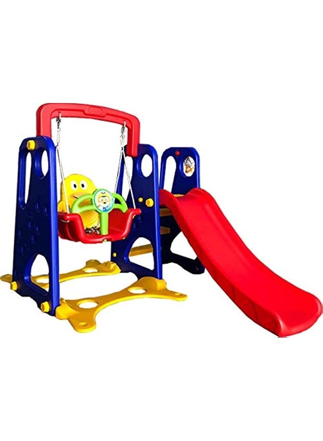 RBW TOYS 3 In 1 Slide Playset With Swing and Basket Ball Game