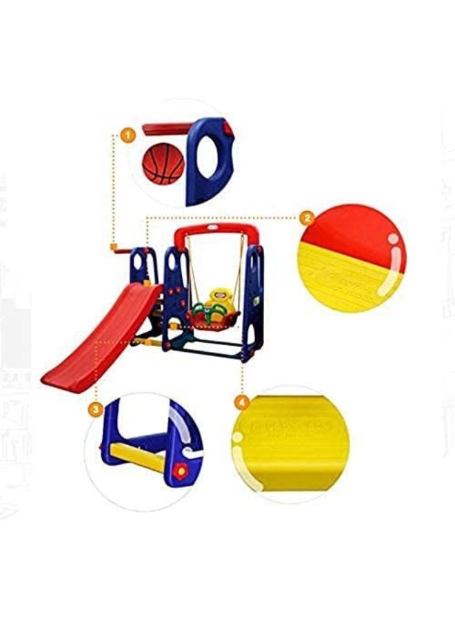 RBW TOYS 3 In 1 Slide Playset With Swing and Basket Ball Game