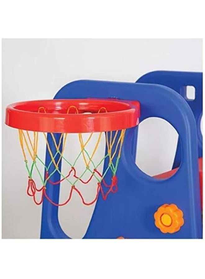 RBW TOYS 3 In 1 Slide Playset With Swing and Basket Ball Game