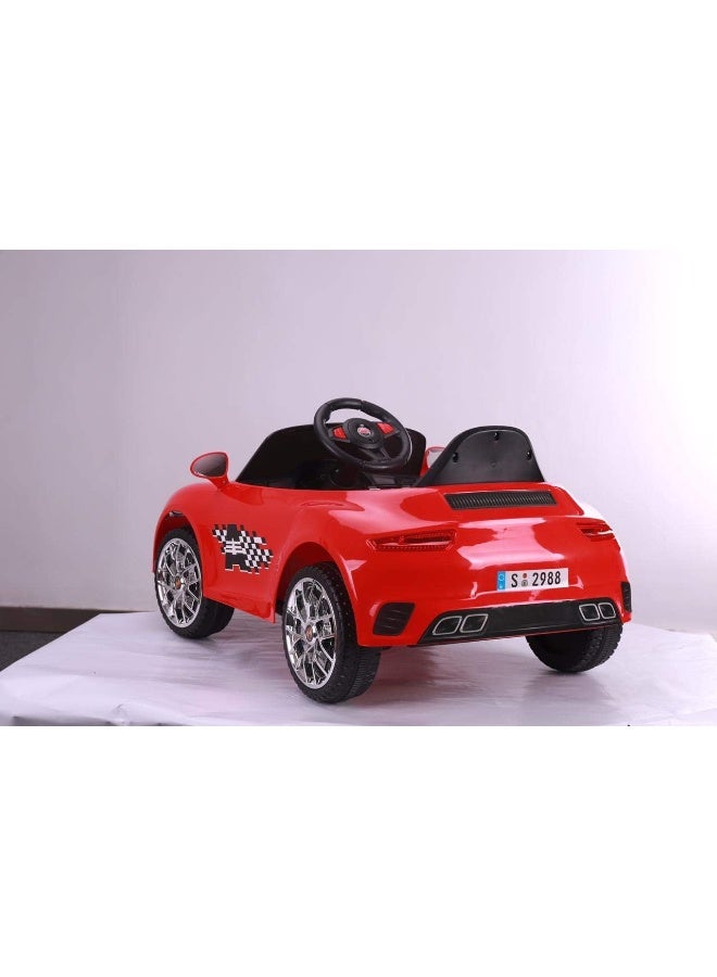 RBW TOYS Ride On Car Kids Ride On Car Remote Control Dual motor, Switchable Doors, Stroller Function, USB MP3 Player, Bluetooth Red