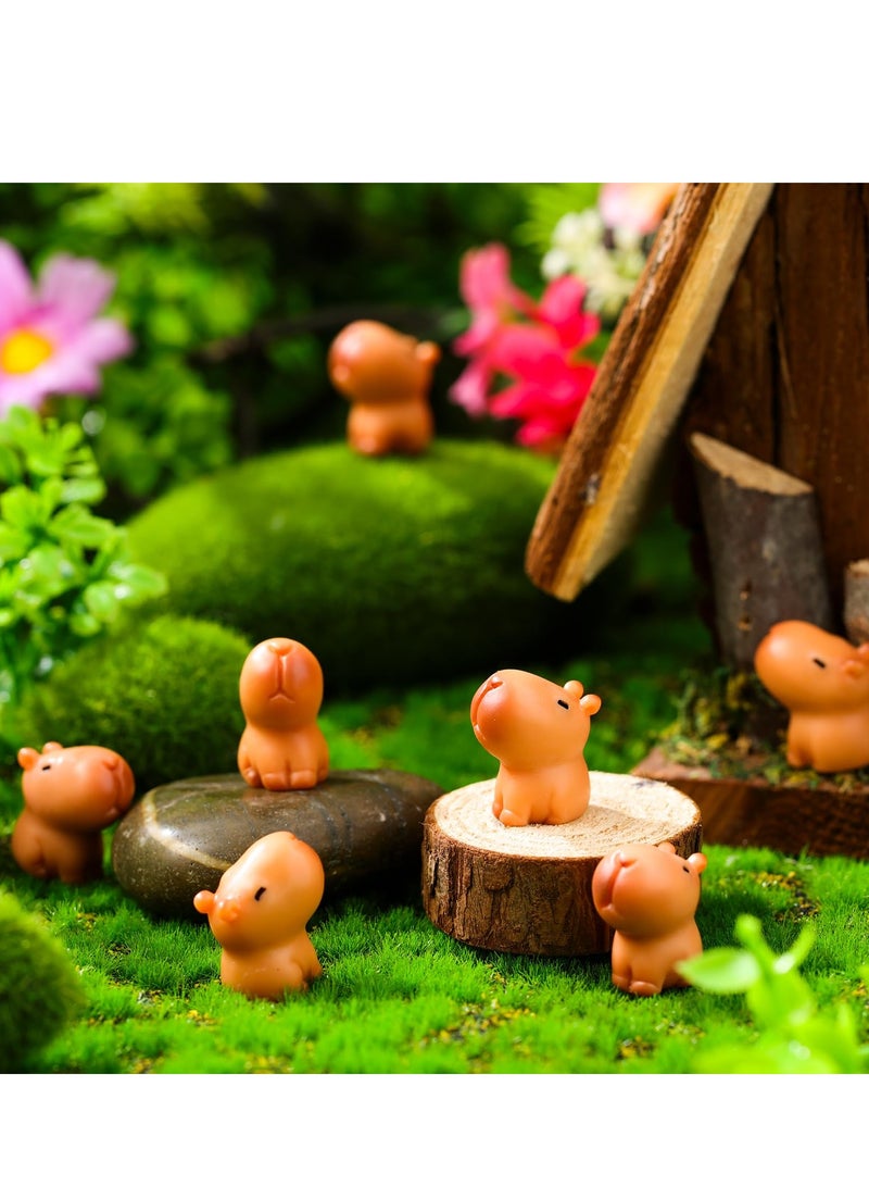 50 Pcs Capybara Figurines Mini Capybara Resin Figurines Capybara Figure Ornament Miniature Animal Desktop Tabletop Outdoor Craft Decor for Garden Accessories Decorations Gifts(Classic Style)