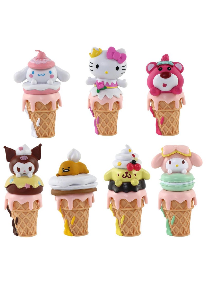 Kawaii Sanrio Figure My Melody kuromi Figure Birthday Party Supplies, Cinnamon Cupcake Toppers, Cute Mini Figure Toys Birthday Party Favor For Kids Fans Collection Bouquet Desk Decor