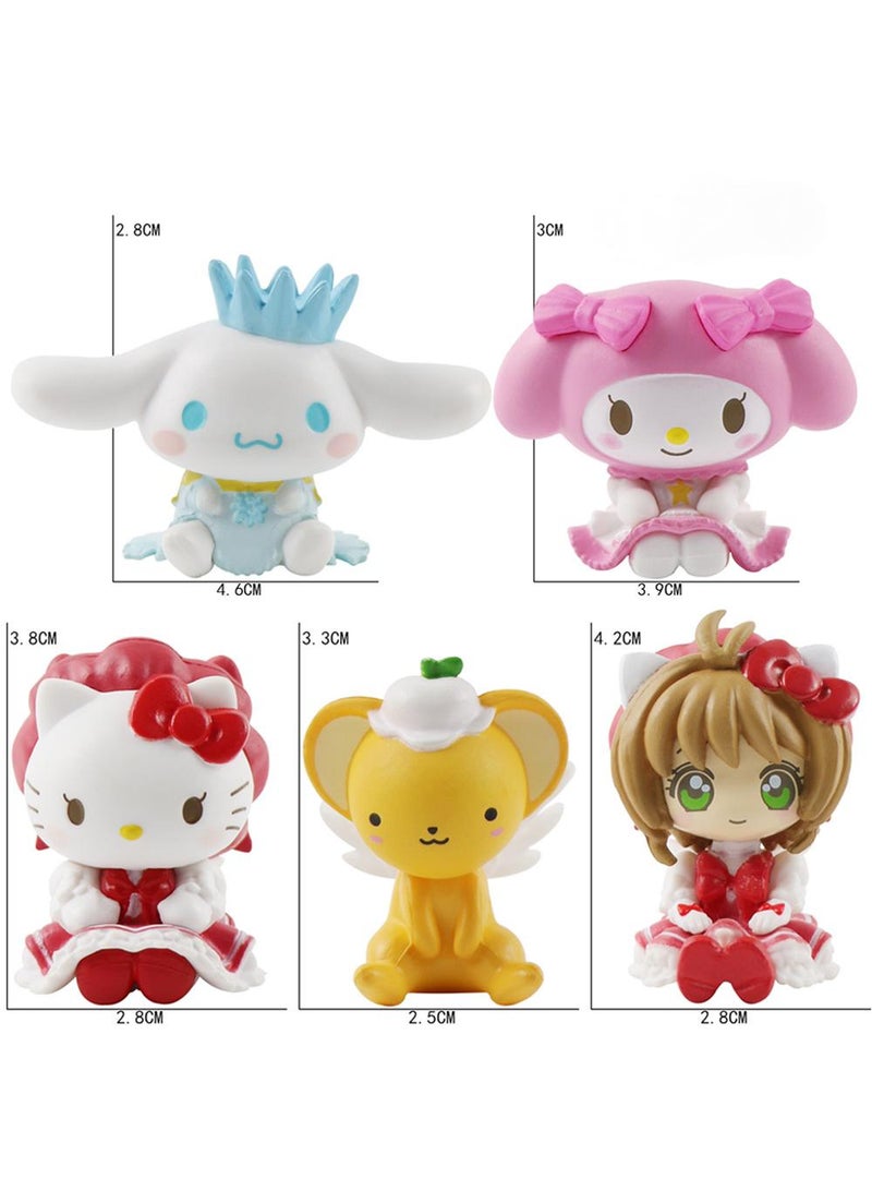 Kawaii Sanrio Figure My Melody kuromi Figure Birthday Party Supplies, Cinnamon Cupcake Toppers, Cute Mini Figure Toys Birthday Party Favor For Kids Fans Collection Bouquet Desk Decor