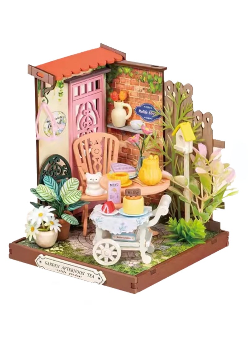 DIY Handmade Miniature Model Garden Afternoon Tea Assembly Art House