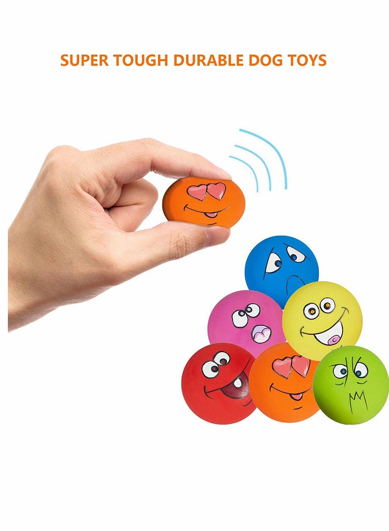 Dog Toy, Squeaky Dog Toys, Funny Face Chewing, Latex Rubber, Soft Fetch Play Interactive Dog Balls, for Puppy Small Medium Pet Dog (6PCS)