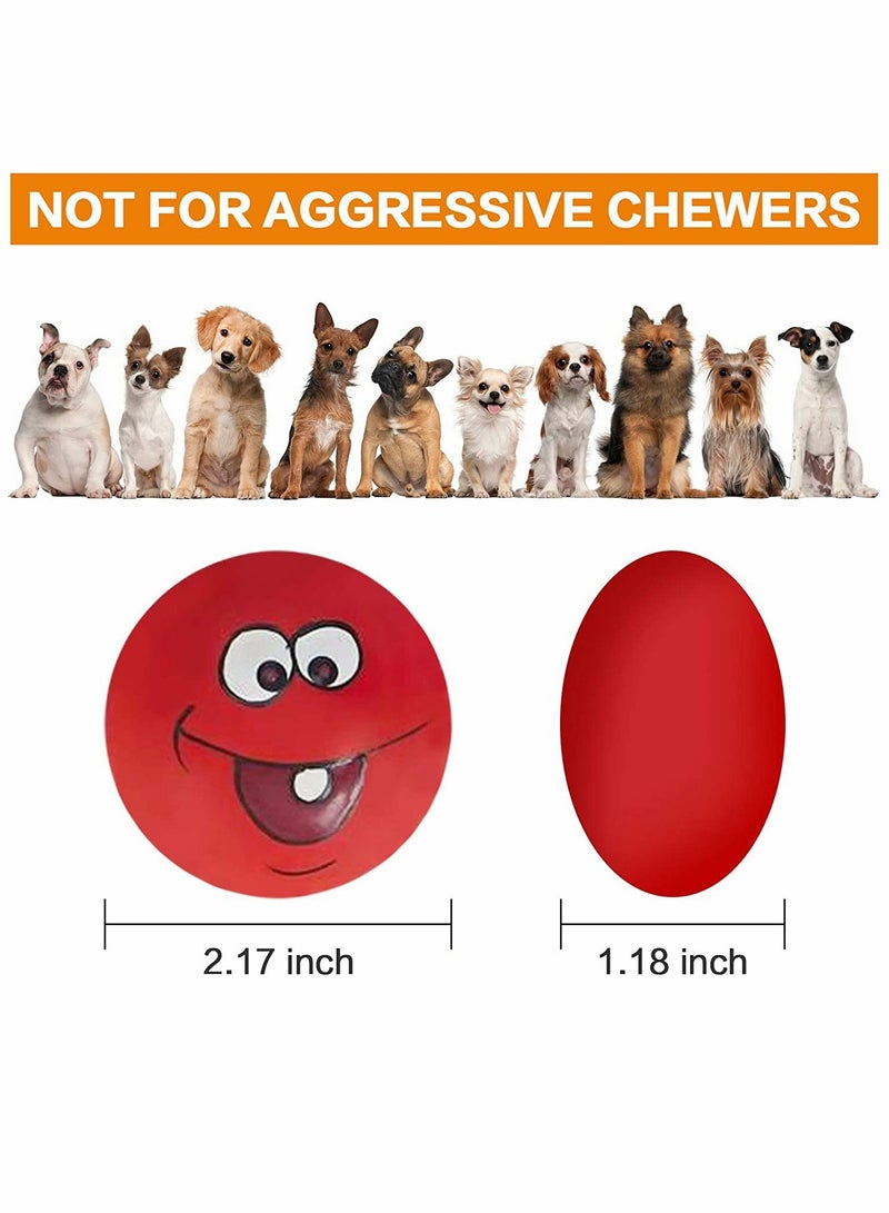 Dog Toy, Squeaky Dog Toys, Funny Face Chewing, Latex Rubber, Soft Fetch Play Interactive Dog Balls, for Puppy Small Medium Pet Dog (6PCS)