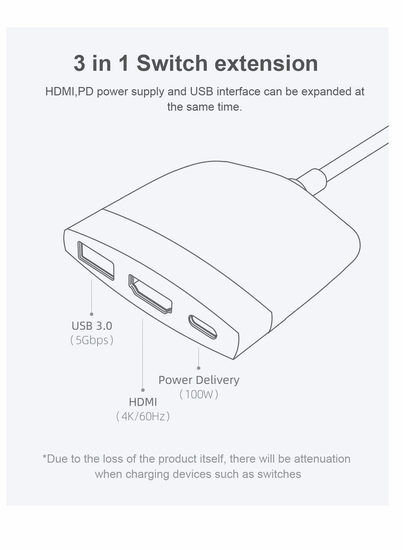 Video Converter, for Nintendo Switch OLED, Portable TV Dock Charging Docking Station with HDMI and USB 3.0 Port Replacement Base Dock Set Type C to HDMI TV Adapter, for MacBook Pro Air (Red Blue)