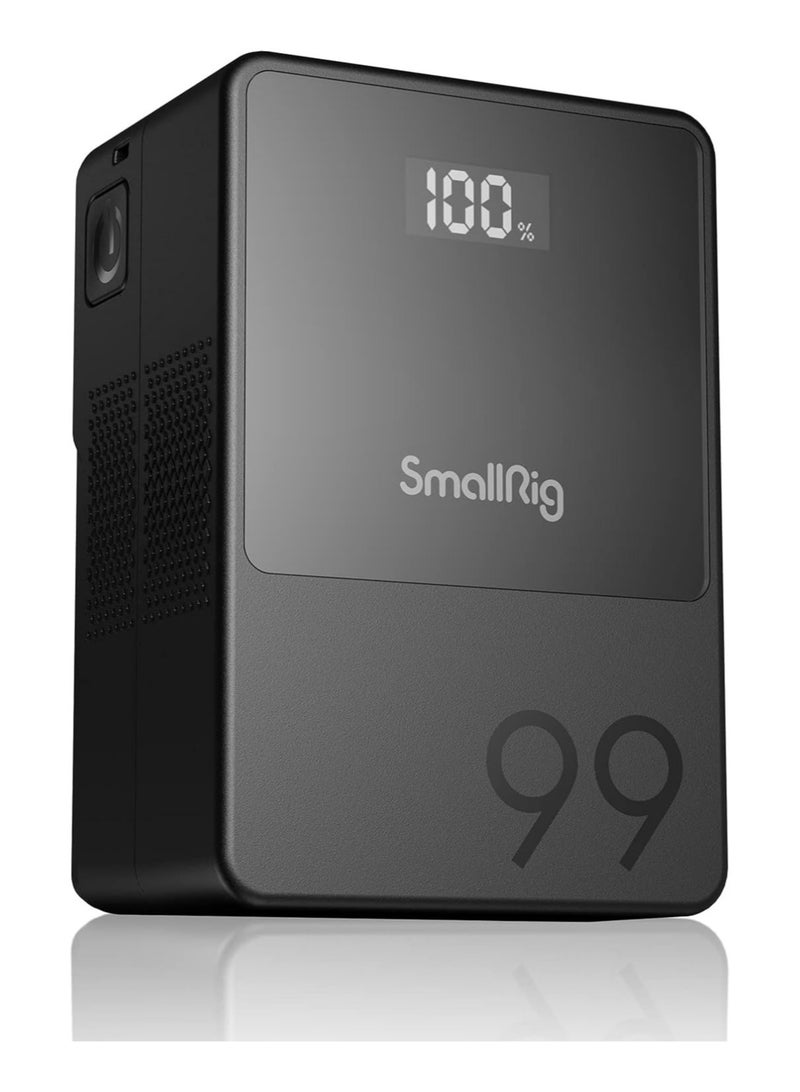 SMALLRIG VB99 Mini V Mount Battery, 6700 mAh 99 Wh 14.8 V with OLED Screen, V Mount Battery for Photographers and Filmmakers, Supports 65 W PD USB-C Quick Charge, D-TAP, USB-A, Two DC Ports - 3580