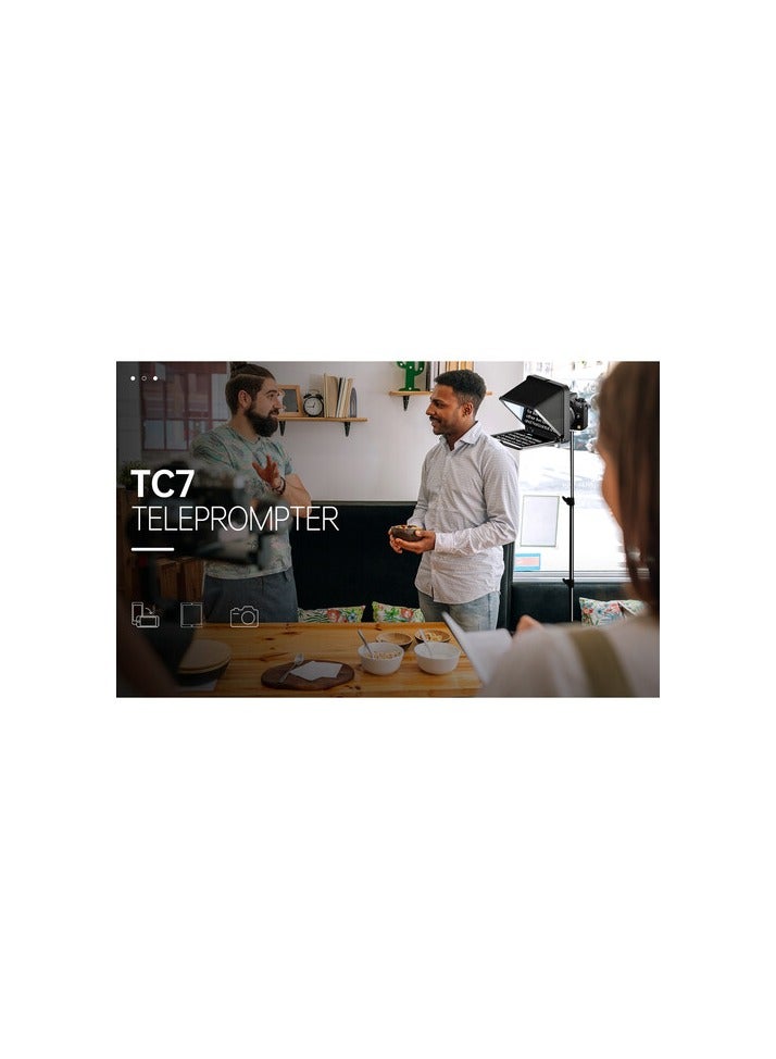 LENSGO TC7 Portable Teleprompter for Smartphones, Tablets & Select DSLR/Mirrorless Cameras