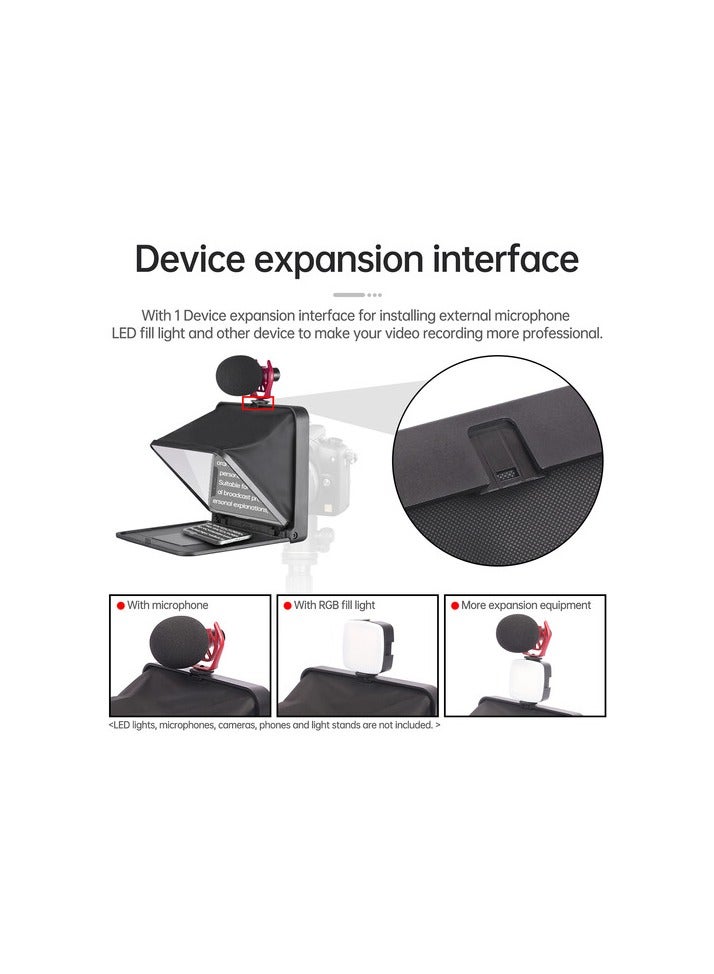 LENSGO TC7 Portable Teleprompter for Smartphones, Tablets & Select DSLR/Mirrorless Cameras