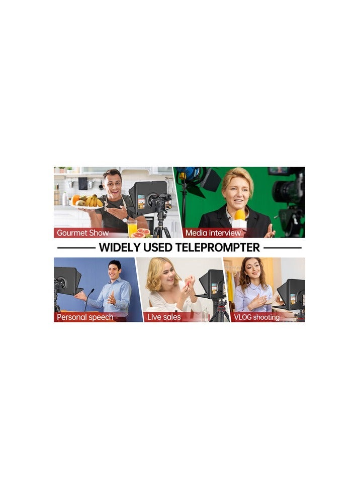 LENSGO TC7 Portable Teleprompter for Smartphones, Tablets & Select DSLR/Mirrorless Cameras