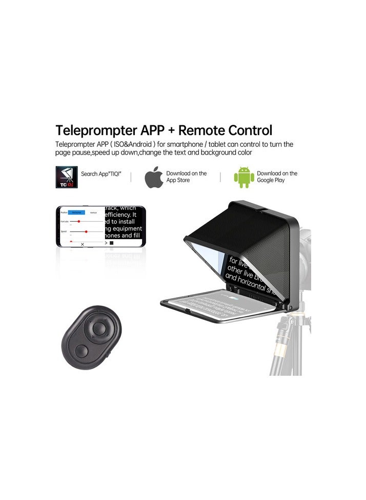 LENSGO TC7 Portable Teleprompter for Smartphones, Tablets & Select DSLR/Mirrorless Cameras