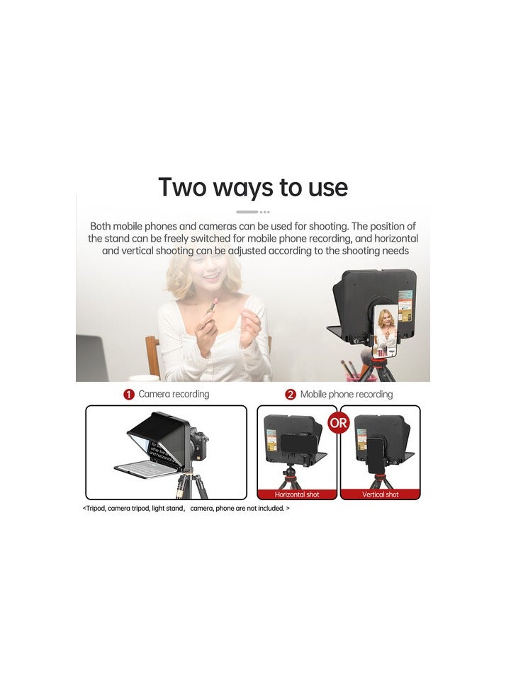 LENSGO TC7 Portable Teleprompter for Smartphones, Tablets & Select DSLR/Mirrorless Cameras