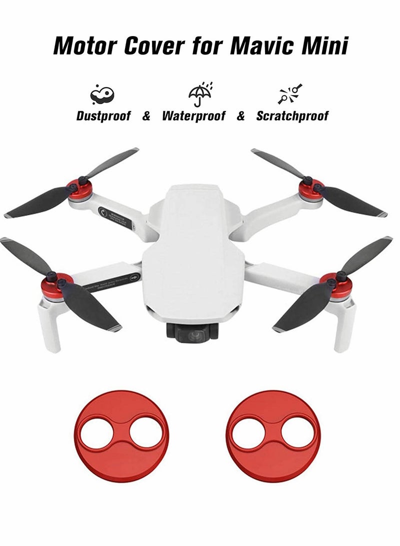 Drone Motor Cover, Compatible with DJI Mavic Mini, for Prop Blade Motor Bundle Protection, Red