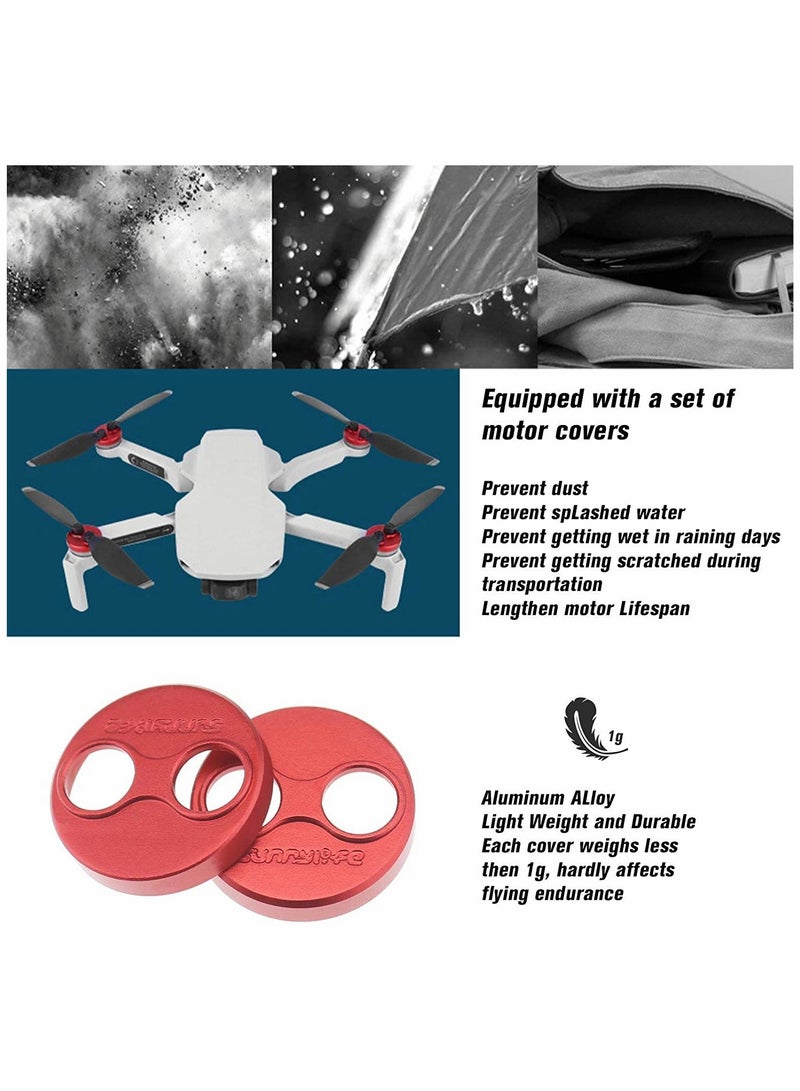 Drone Motor Cover, Compatible with DJI Mavic Mini, for Prop Blade Motor Bundle Protection, Red