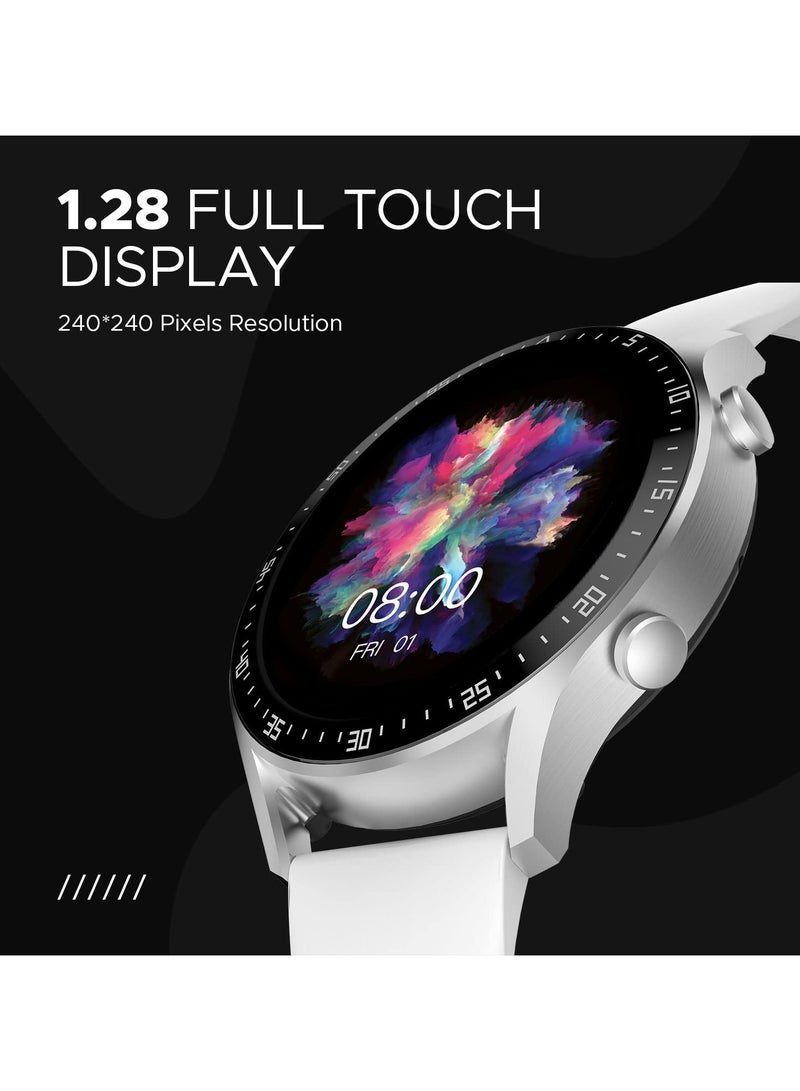 Smartwatch Brand Talk 2 Bluetooth Calling Smartwatch with Dual Button, Hands On Voice Assistance, 120 Sports Modes, in Built Mic & Speaker with IP68 Rating (Silver Grey)