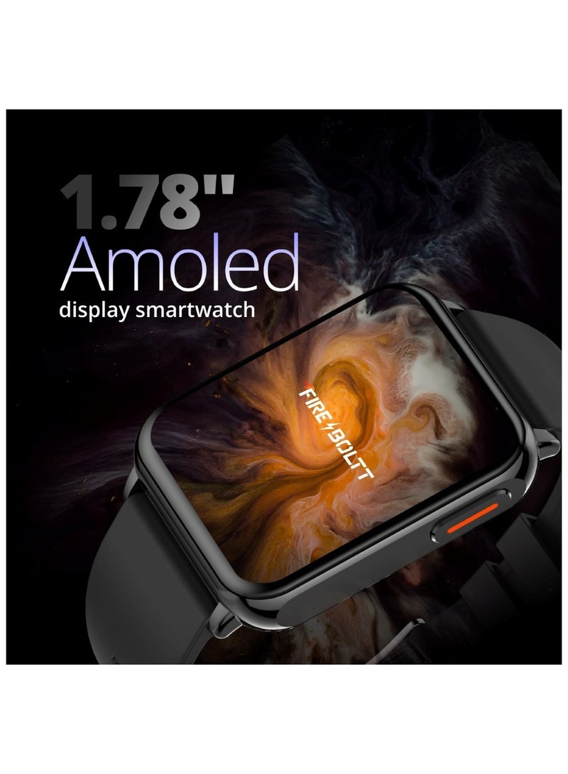 Hulk 1.78 inch Amoled Bluetooth Calling with 120 sports modes Smartwatch  (Black Strap, 1.78)