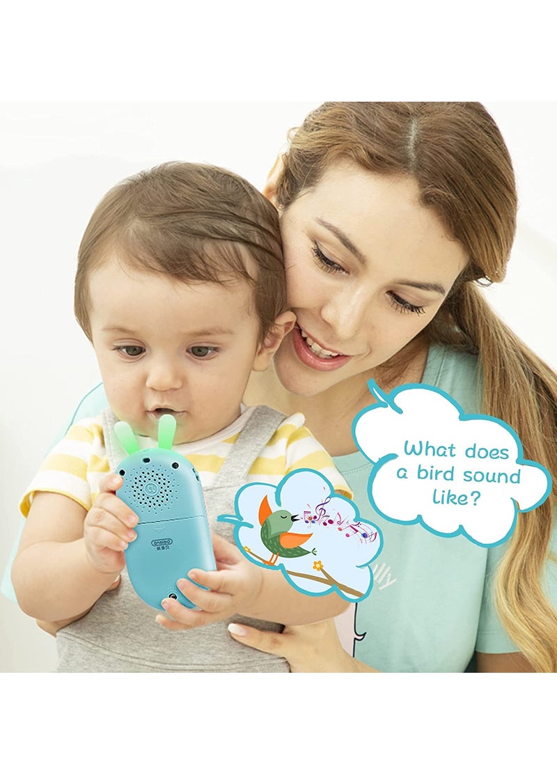 Baby Early Education Toys Mobile Phone, Music Teething Glowing Toy Talking Educational Toy Birthday Gift for Preschool Children Over 6 Months Toddlers Rabbit, Blue