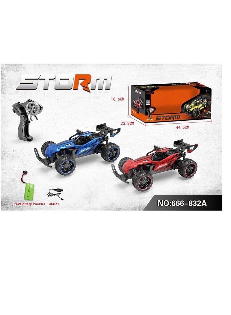 Remote Control Racing Storm Car 1:14 Scale 2.4Ghz High Speed ​​Drift Stunt Car with Lights and 15Km/H Max Speed ​​- The Ultimate Racing Experience for Thrill Seekers -1Piece  Multi Color