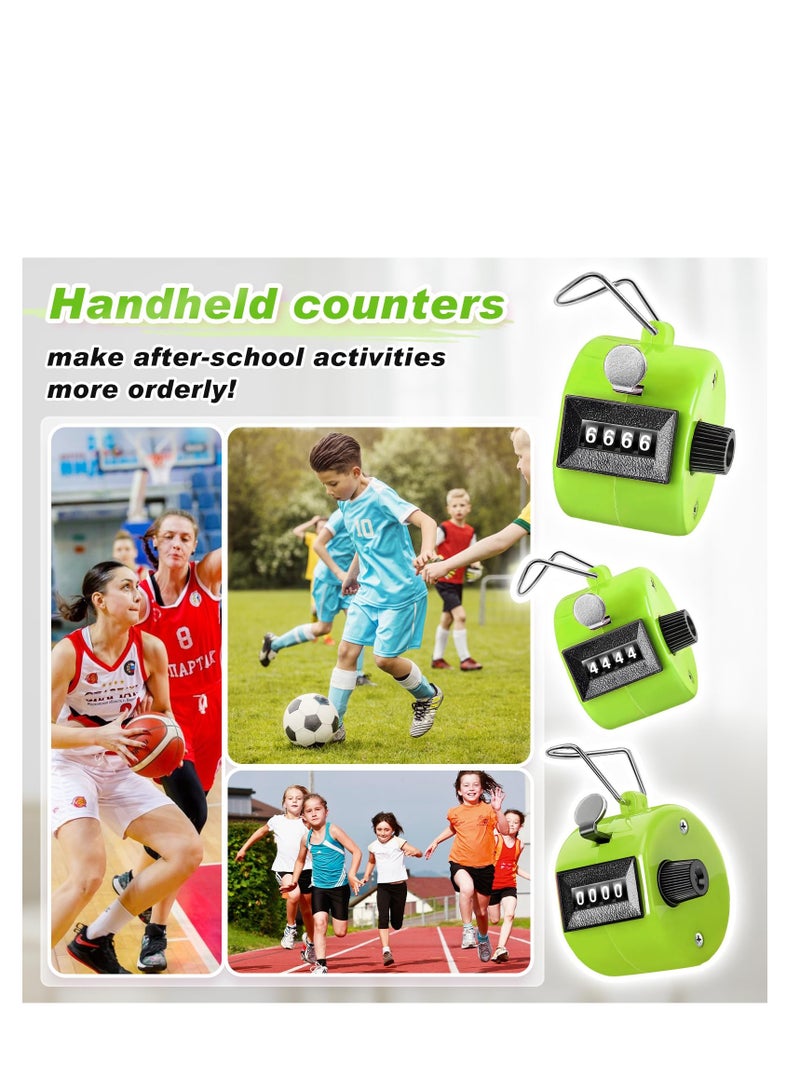 6 Pcs Clicker Counters, Handheld Manual Mechanical Tally Counter, 4-Digit Number Count Clicker Pitch Counter, Made of ABS Material, for Coaching, Golf, Office, Fishing and Stadiums Supplies