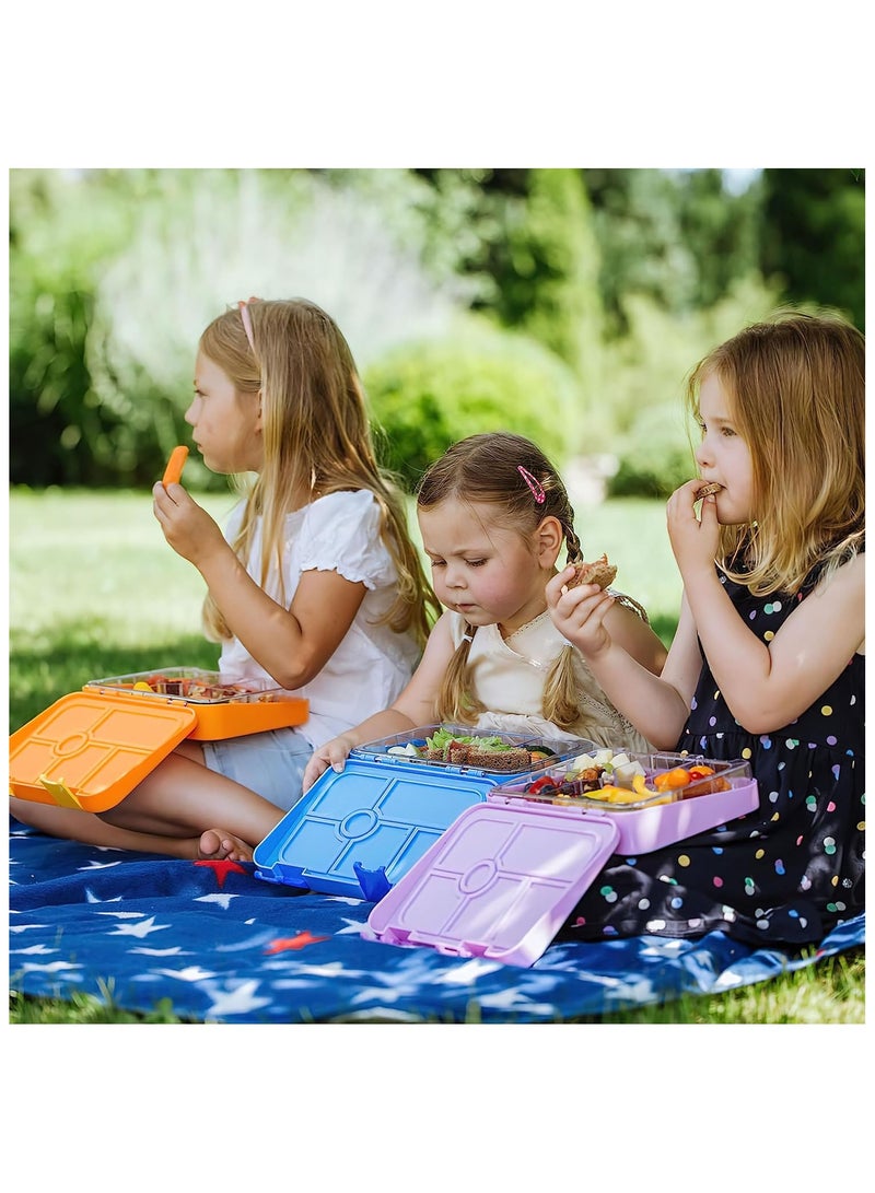 Bento Lunch Box for Kids, BPA-Free Leakproof Lunch containers with 4/6 Compartments (Pink Doll)