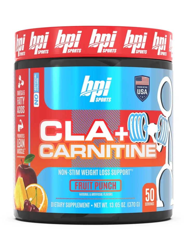 BPI Sports CLA + Carnitine 370g Fruit Punch Flavor 50 Serving