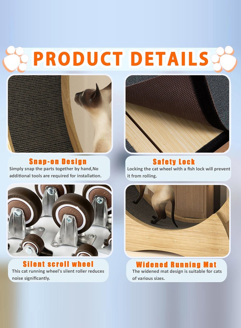 Pet Cat Treadmill Large Pet Silent Treadmill With Carpeted Runway Cat Exercise Wheel Cat Running Roller Silent Sports Fitness Large Cat Climbing Frame Cat Wheel Kitten Toy For Indoor Cats 70x30x97 Cm