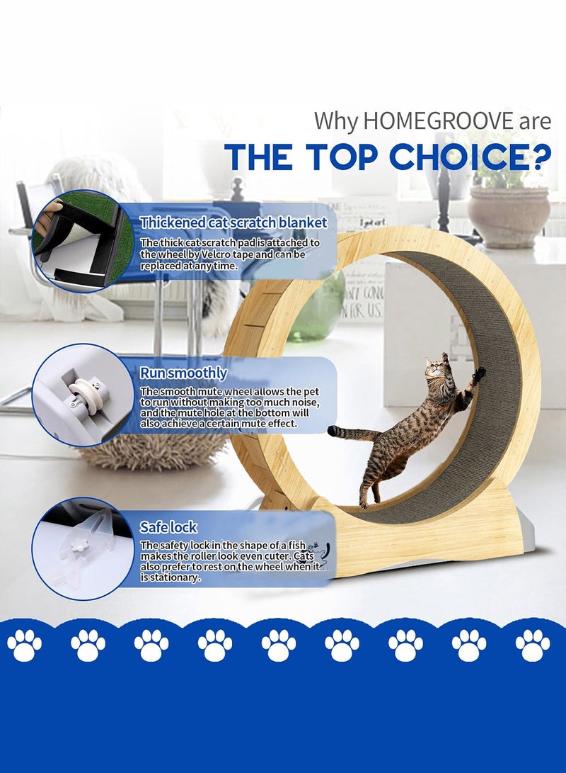 Pet Cat Treadmill Large Pet Silent Treadmill With Carpeted Runway Cat Exercise Wheel Cat Running Roller Silent Sports Fitness Large Cat Climbing Frame Cat Wheel Kitten Toy For Indoor Cats 70x30x97 Cm