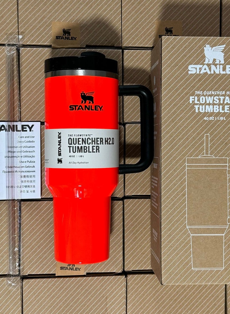 Stanley Quencher H2.0 FlowState Stainless Steel Vacuum Insulated Tumbler with Lid and Straw for Water, Iced Tea or Coffee, Smoothie and More, 40 oz,