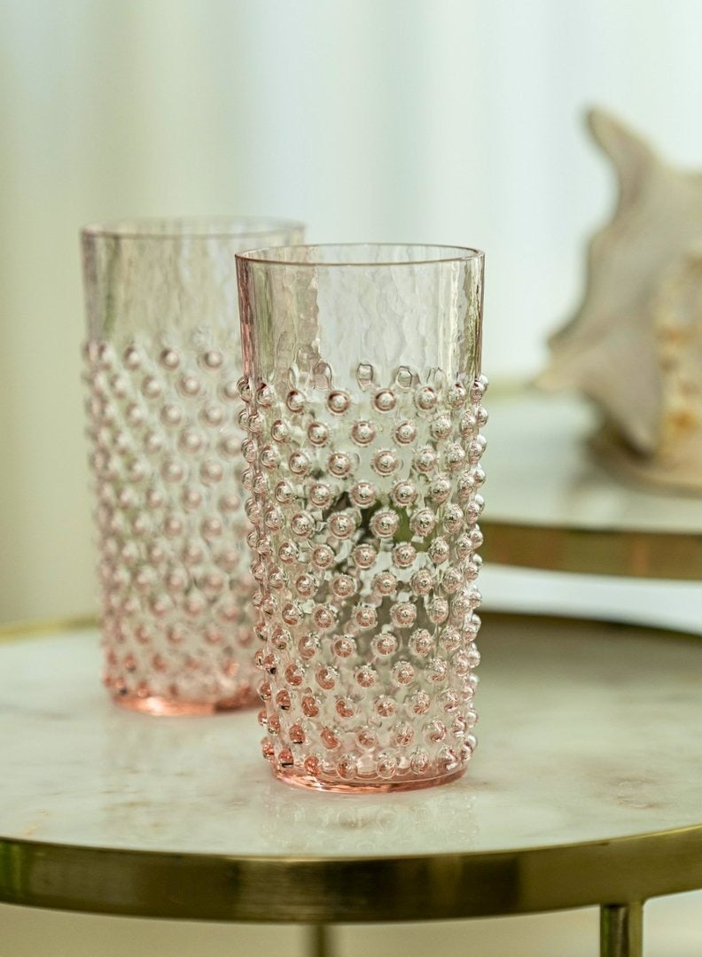 Blush Pink Hand-blown Glass - Set of 2