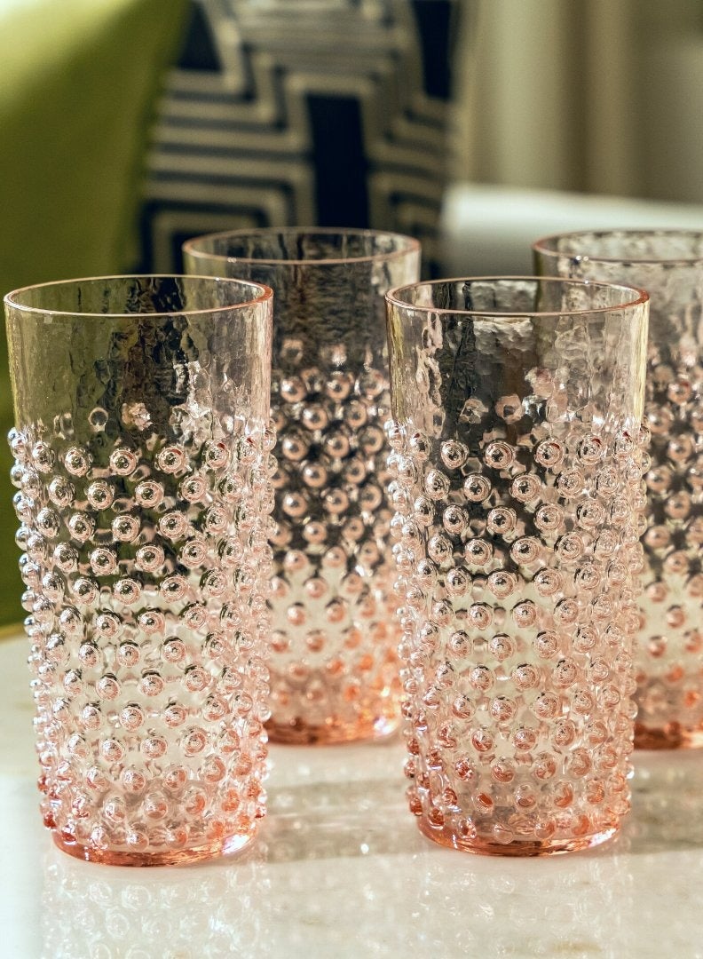 Blush Pink Hand-blown Glass - Set of 2