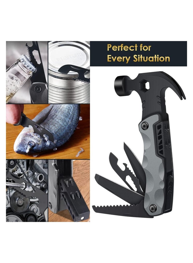 13-in-1 Survival Multi Tool Hammer - Essential Camping Accessories for Men, Dad Gifts, Perfect Stocking Stuffers for Him, Boyfriend, Husband, Grandpa, Women’s Birthday, Valentine’s, and Father’s Day.