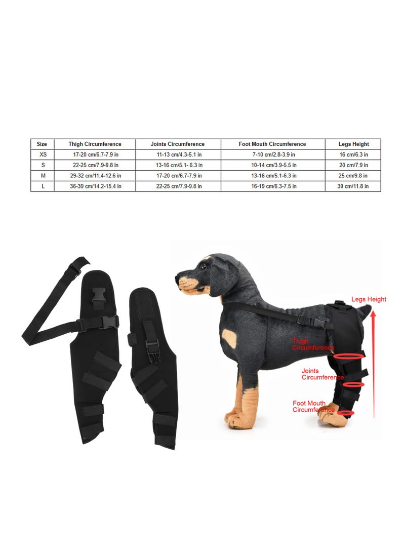 Pet Dog Hind Legs Protector, Adjustable Knee Brace Leg Support, Dog Hock Brace Rear Leg Joint Wrap Protects, Shockproof, Heat Preservation and Elastic, for Dogs Hind Legs Recover (Black)