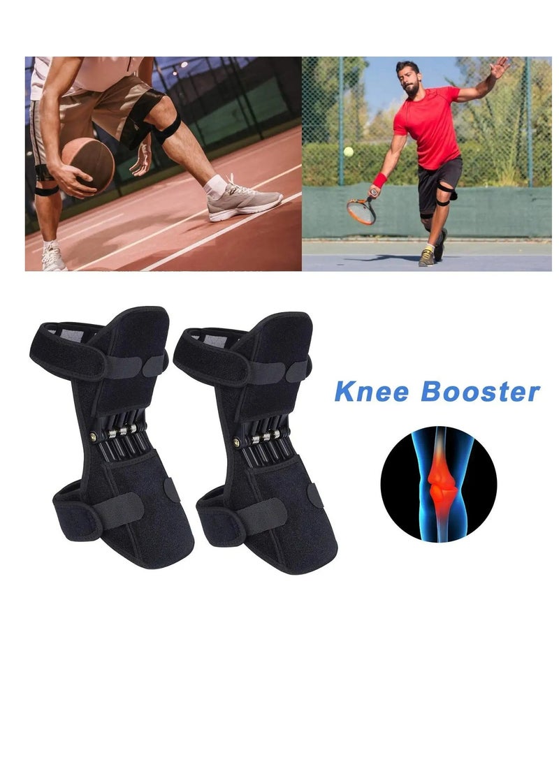 Knee Protection Booster, Joint Support Knee Pads, Power Lift Knee Stabilizer Pads - Powerful Rebound Spring Force Knee Protection Booster - Relief Knee Brace for Men Climbing, Squat, Sport