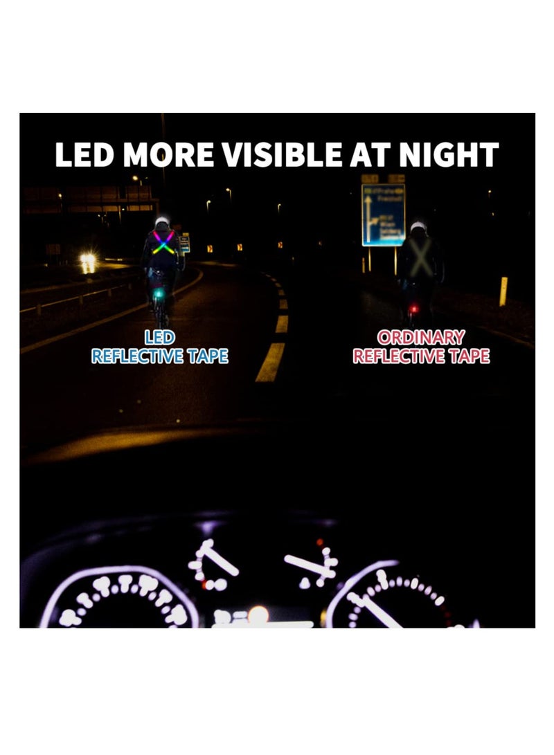 High Visibility Reflective Running Belt with USB Rechargeable Safety Light, Adjustable Size Reflective Sash for Nighttime Running and Walking, Ideal for Outdoor Activities.