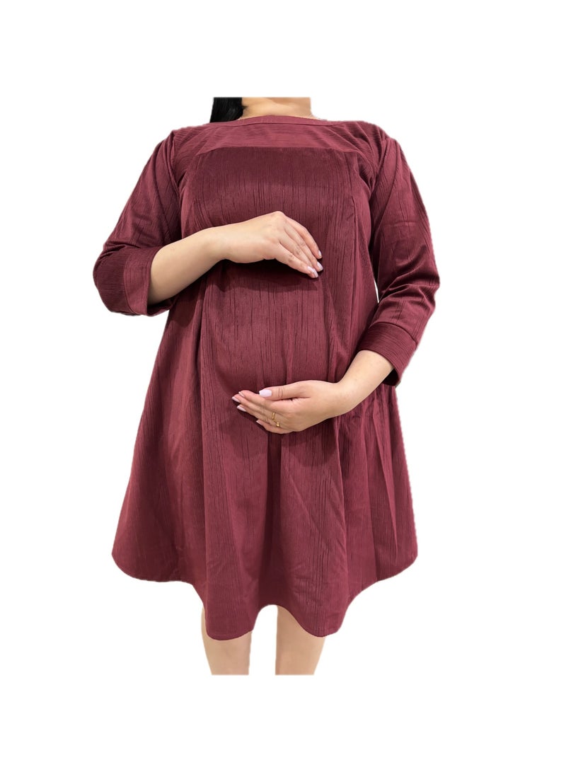 Zebees Maternity Velvet Dress,Comfortable & Stylish