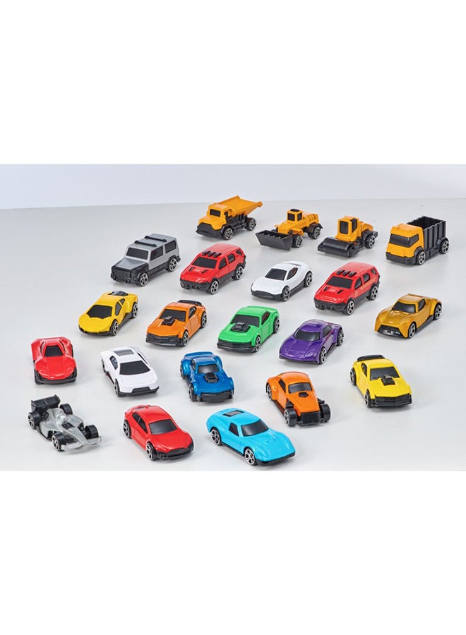 D-Power Diecast Cars Pack: 1:64 Scale Metal Alloy Collection with Storage Carrying Tub 20-Piece Multicolour Built with a durable alloy body, these vehicles are designed, for playtime