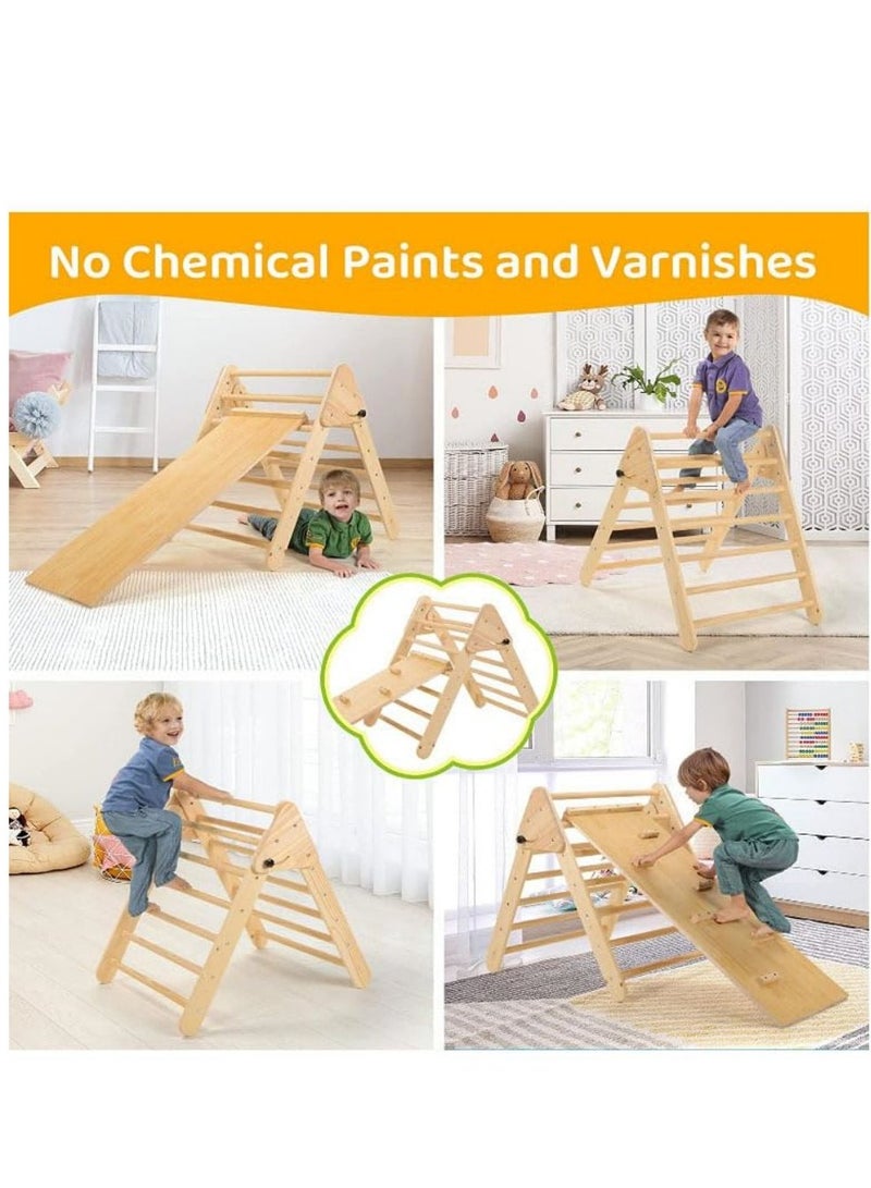 COOLBABY Solid Wood Children's Climbing Triangle Indoor Household Small Family Amusement Park Baby Climbing Slide Combination Folding Frame