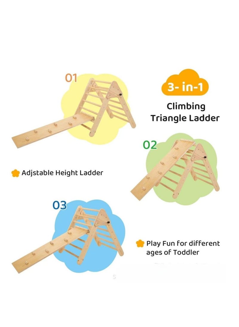 COOLBABY Solid Wood Children's Climbing Triangle Indoor Household Small Family Amusement Park Baby Climbing Slide Combination Folding Frame