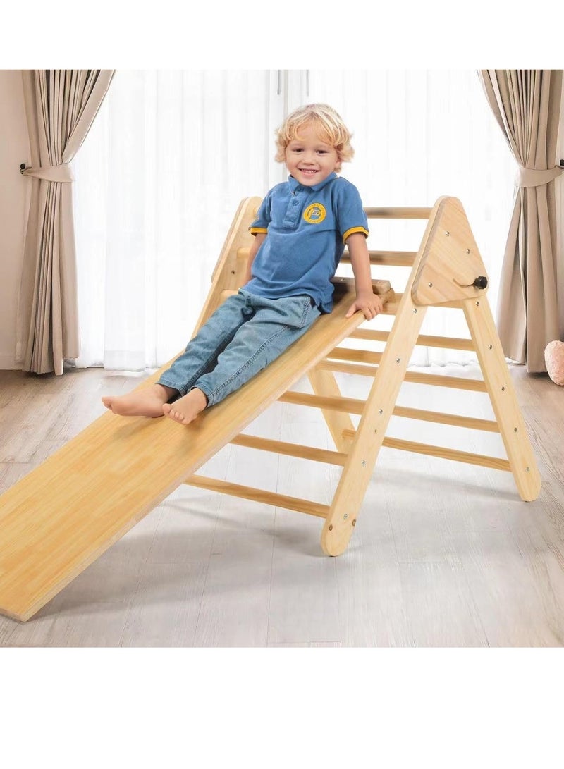 COOLBABY Solid Wood Children's Climbing Triangle Indoor Household Small Family Amusement Park Baby Climbing Slide Combination Folding Frame