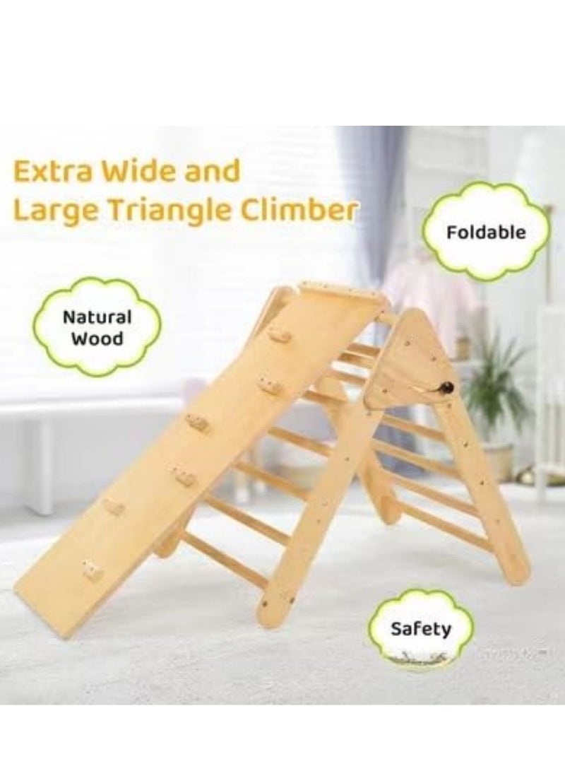 COOLBABY Solid Wood Children's Climbing Triangle Indoor Household Small Family Amusement Park Baby Climbing Slide Combination Folding Frame