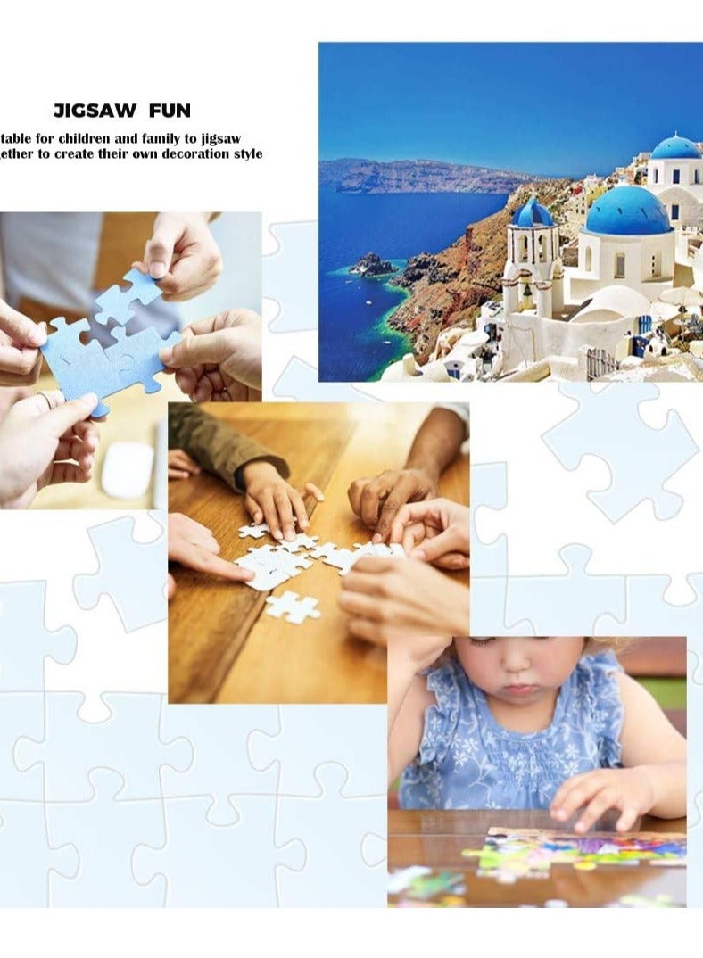 Puzzles 1000 Pieces for Adults Dreamy Aegean Sea Greece Santorini Landscape Puzzle 30 x 20 Inch Puzzle Toy Gift Fun Family Game Large Puzzle Game Artwork