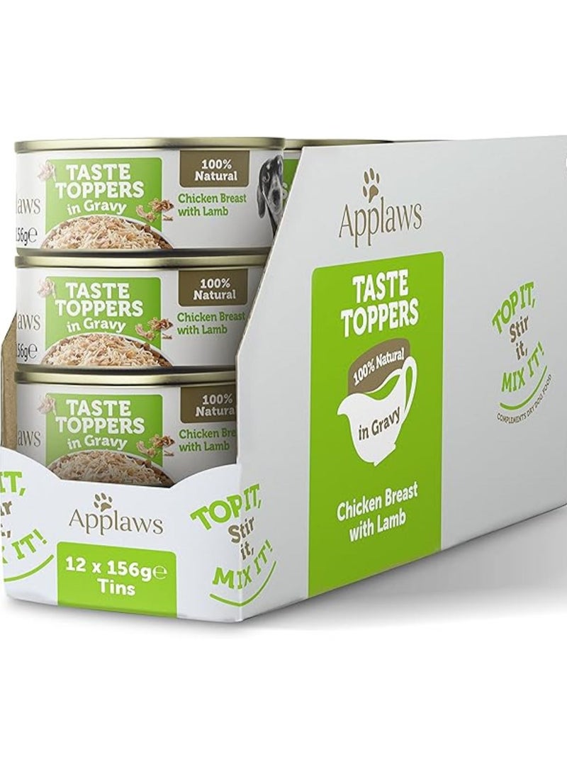 Applaws Taste Toppers Wet Dog Food with Chicken & Lamb in Gravy 12X156g