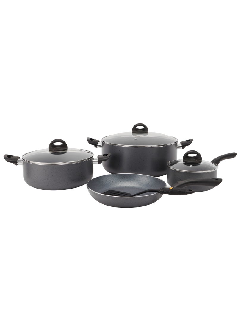 ever noon 8 piece non stick cookware set suitable for all stove tops gas, ceramic, halogen, induction, hot plate